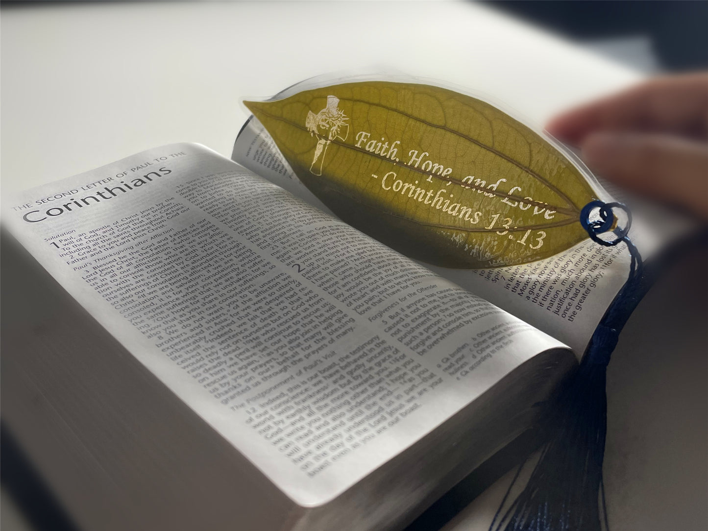 Bookmark with Custom Engraved Text on Real Preserved Leaf | LaMem