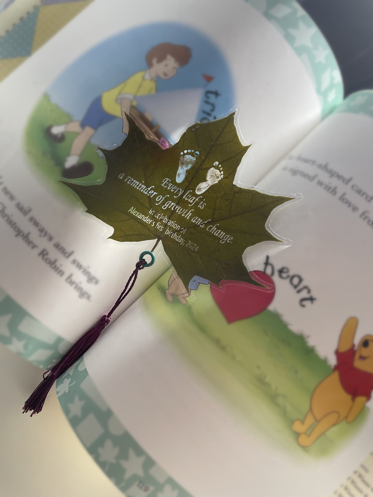 Bookmark with Custom Engraved Text on Real Preserved Leaf | LaMem
